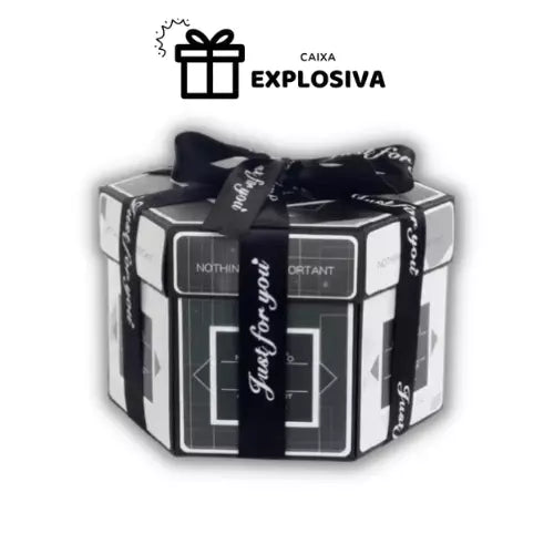 Caixa Explosiva Montada Boxy™ Preto e Branco